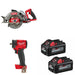 Milwaukee 2830-20 M18 FUEL Circ Saw W/ M18 Impact Wrench & FREE Battery 2 Pack