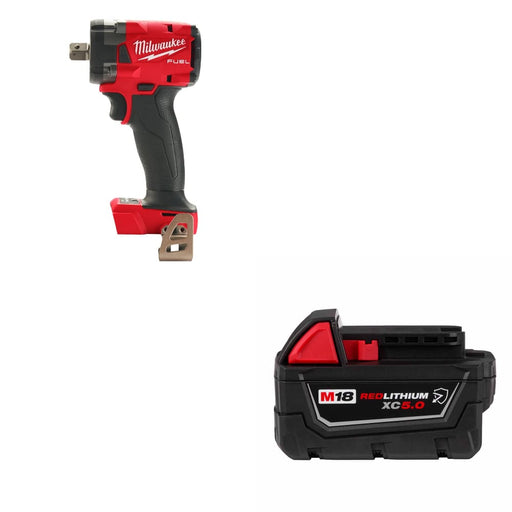 Milwaukee 2855P-20 M18 FUEL Impact Wrench w/ FREE 48-11-1850R M18 XC5.0 Battery