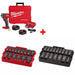 Milwaukee 2855P-22R M18 Impact Wrench Kit w/ FREE 15Pc/16Pc Socket Trays