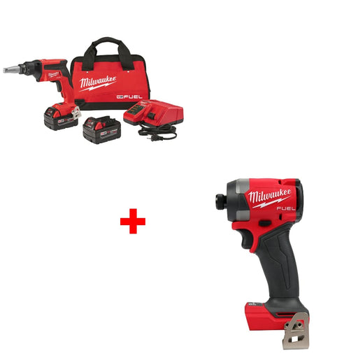 Milwaukee 2866-22 M18 FUEL Screw Gun Kit w/ FREE 2953-20 M18  Hex Impact Driver