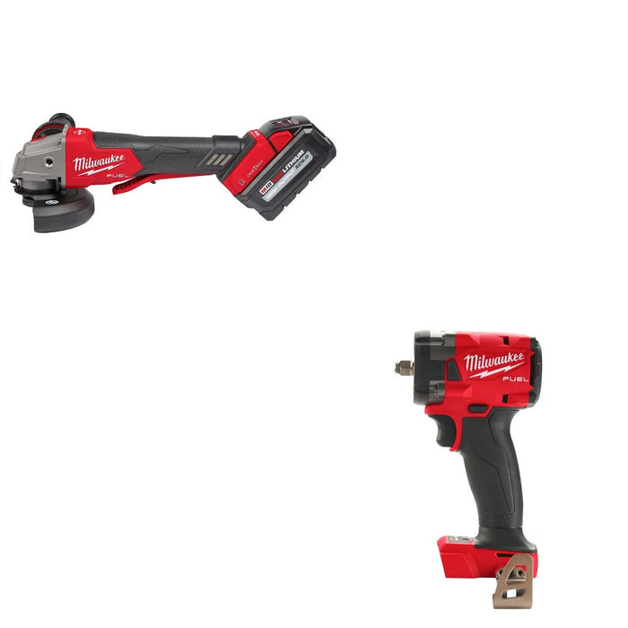 Milwaukee 2882-22 Braking Grinder Kit W/ FREE 2854-20 Impact Wrench