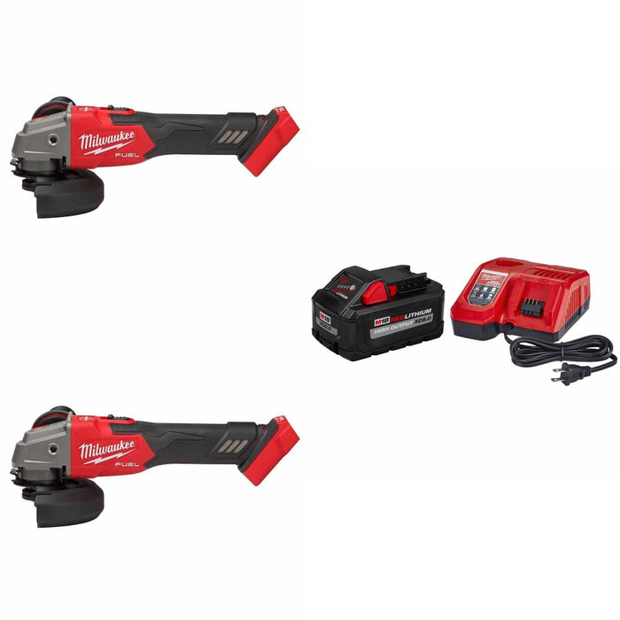 Milwaukee 2889-20 M18 FUEL Grinder, 2Pk w/ FREE 48-59-1880 M18 XC8.0 Starter Kit