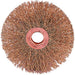Weiler 29059 2" Copper Center Crimped Wire Wheel, .005 Brass, 1/2" A.H.