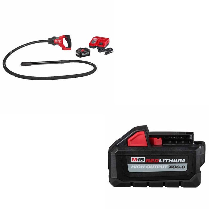 Milwaukee 2911-21 M18 FUEL 8' Vibrator Kit w/ FREE 48-11-1865 M18 Battery Pack