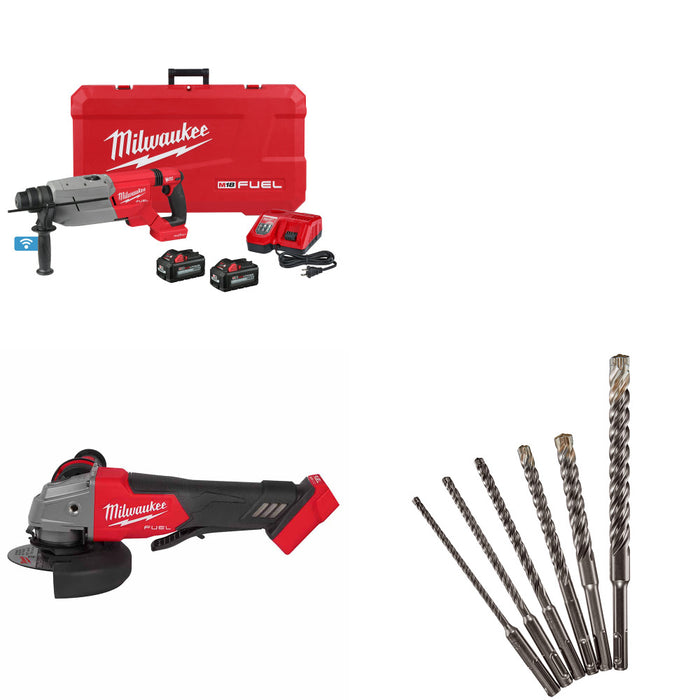 Milwaukee 2916-22 M18 Rotary Hammer Kit W/ FREE 2880-20 Grinder & 6Pk MX4 Kit