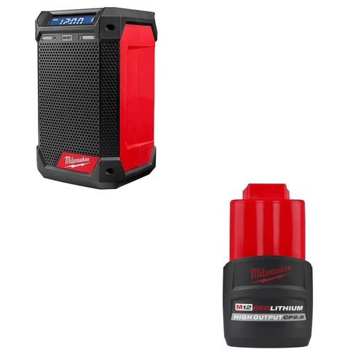 Milwaukee 2951-20 M12 Radio + Charger W/ FREE 48-11-2425 M12 CP2.5 Battery Pack