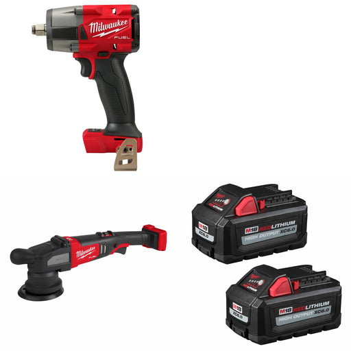 Milwaukee 2962-20 M18 Impact Wrench W/ 2684-20 M18 Polisher & FREE Battery-2Pk