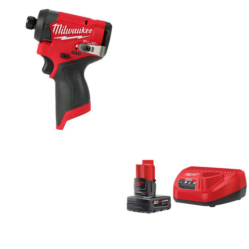 Milwaukee 3453-20 M12 FUEL Hex Impact Driver W/ FREE 48-59-2440 M12 Starter Kit