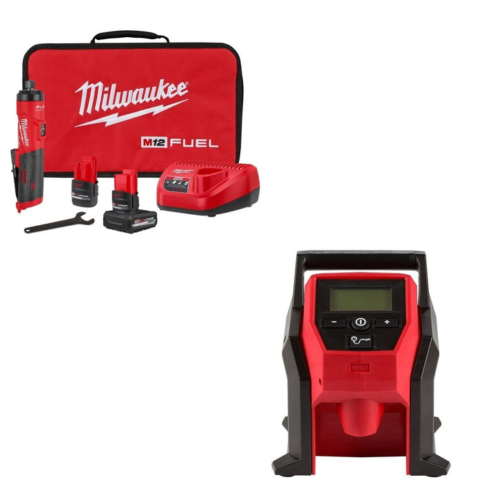 Milwaukee 3486-22 M12 FUEL 1/4" Straight Die Grinder W/ FREE 2475-20 Inflator