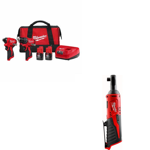Milwaukee 3494-22 M12 Combo Kit W/ 2457-20 Cordless Ratchet