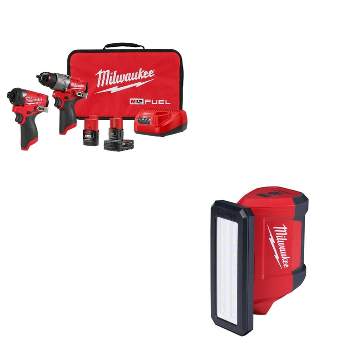 Milwaukee 3497-22 M12 FUEL 2-Tool Combo Kit w/ FREE 2367-20 M12 Flood Light