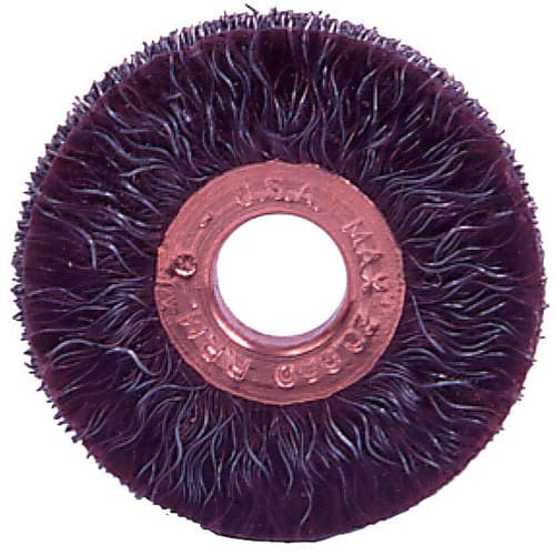 Weiler 35260 3" Encapsulated Copper Center Crimped Wheel, .014, 1/2" A.H.