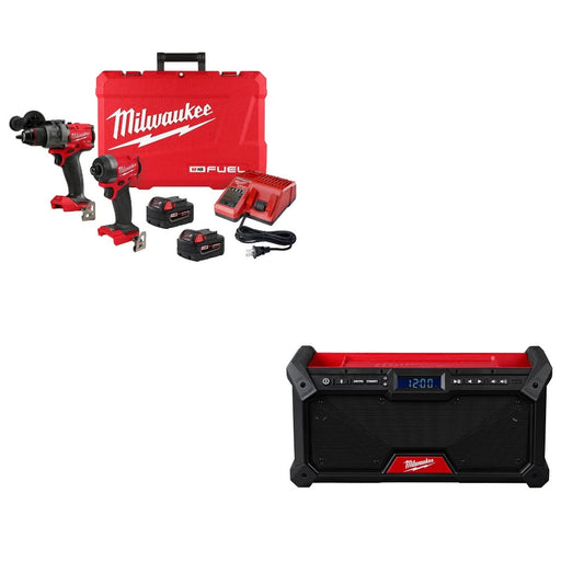 Milwaukee 3697-22 M18 FUEL 2-Tool Combo Kit W/ FREE 2952-20 M18 Jobsite Radio