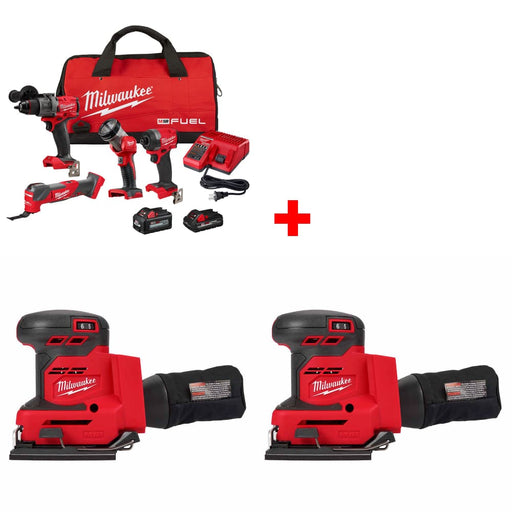 Milwaukee 3698-24MT M18 4-Tool Combo Kit w/ FREE 2649-20 M18 Sander, 2-Pack