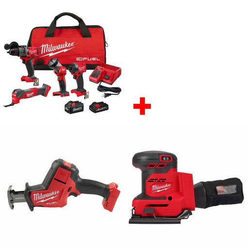 Milwaukee 3698-24MT M18 4-Tool Combo Kit w/ FREE 2719-20 Hackzall & Sheet Sander