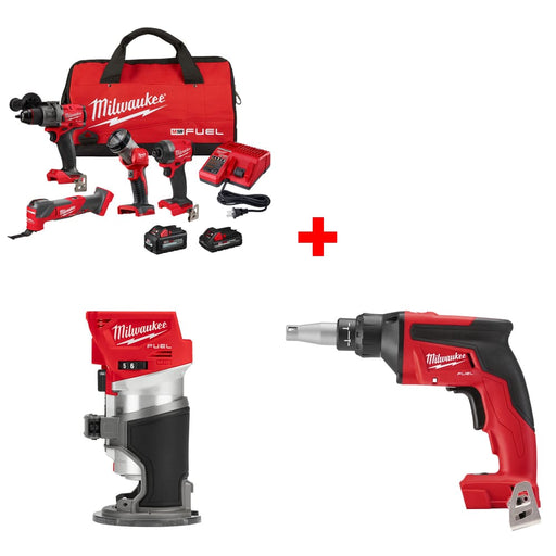 Milwaukee 3698-24MT M18 4-Tool Combo Kit w/ FREE 2723-20 M18 ROUTER & Screw Gun