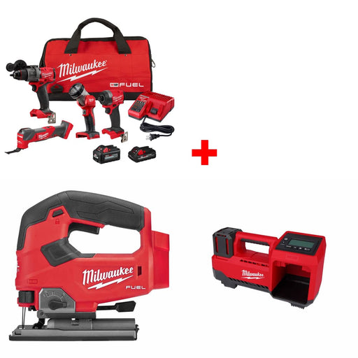 Milwaukee 3698-24MT M18 4-Tool Combo Kit w/ FREE 2737-20 Jig Saw & Inflator