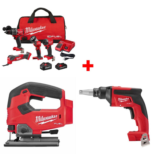 Milwaukee 3698-24MT M18 4-Tool Combo Kit w/ FREE 2737-20 Jig Saw & Screw Gun