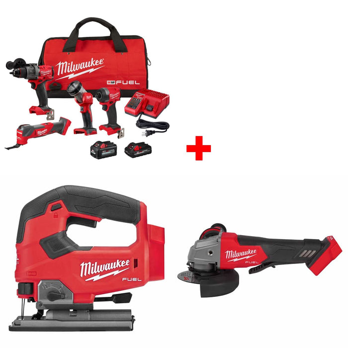 Milwaukee 3698-24MT M18 4-Tool Combo Kit w/ FREE 2737-20 Jig Saw & Grinder