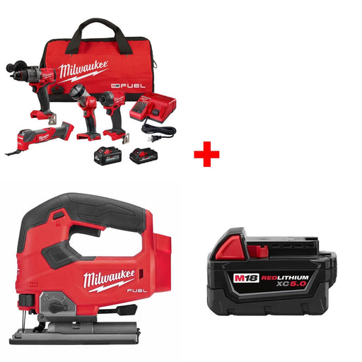 Milwaukee 3698-24MT M18 4-Tool Combo Kit w/ FREE 2737-20 Jig Saw & Battery Pack