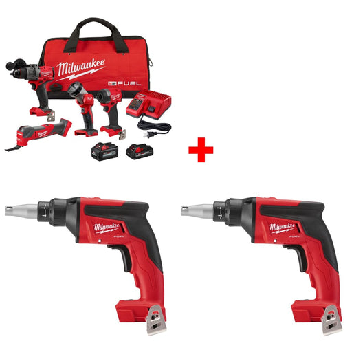 Milwaukee 3698-24MT M18 4-Tool Combo Kit w/ FREE 2866-20 M18 Screw Gun, 2-Pack