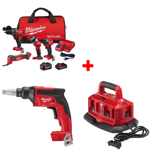 Milwaukee 3698-24MT M18 4-Tool Combo Kit w/ FREE 2866-20 M18 Screw Gun & Charger