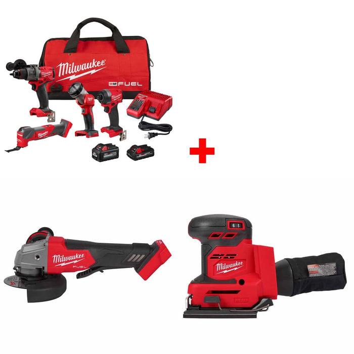 Milwaukee 3698-24MT M18 4-Tool Combo Kit w/ FREE 2880-20 M18 Grinder & Sander