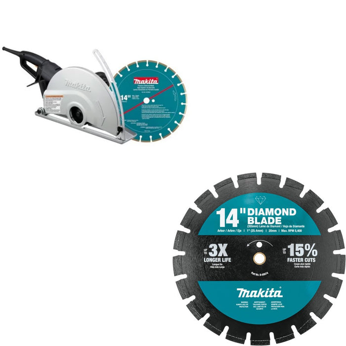Makita 4114X 14in Angle Cutter Kit W/ FREE B-69674 14in Diamond Blade