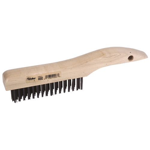 Weiler 44063 Hand Wire Scratch Brush, .012 Steel Fill, Shoe Handle, 4 x 16 Rows