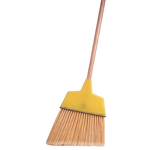 Weiler 44305 Yellow Kitchen / House Angle Broom, Plastic Fill, 54" Overall Length - 2