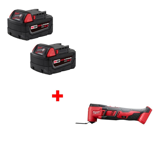 Milwaukee 48-11-1852 M18 XC5 Battery 2Pk w/ FREE M18 2626-20 Multi-Tool, Bare