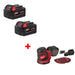 Milwaukee 48-11-1852 M18 XC5 Battery 2Pk w/ FREE 2648-20 M18 Random Orbit Sander