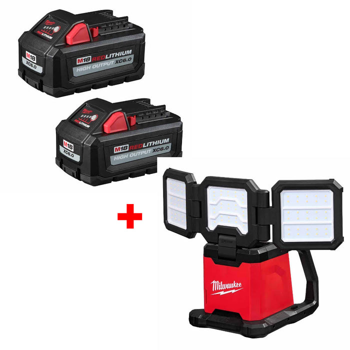 Milwaukee 48-11-1862 M18 XC6.0 Battery 2-Pack W/ FREE 2368-20 M18 Rover Light