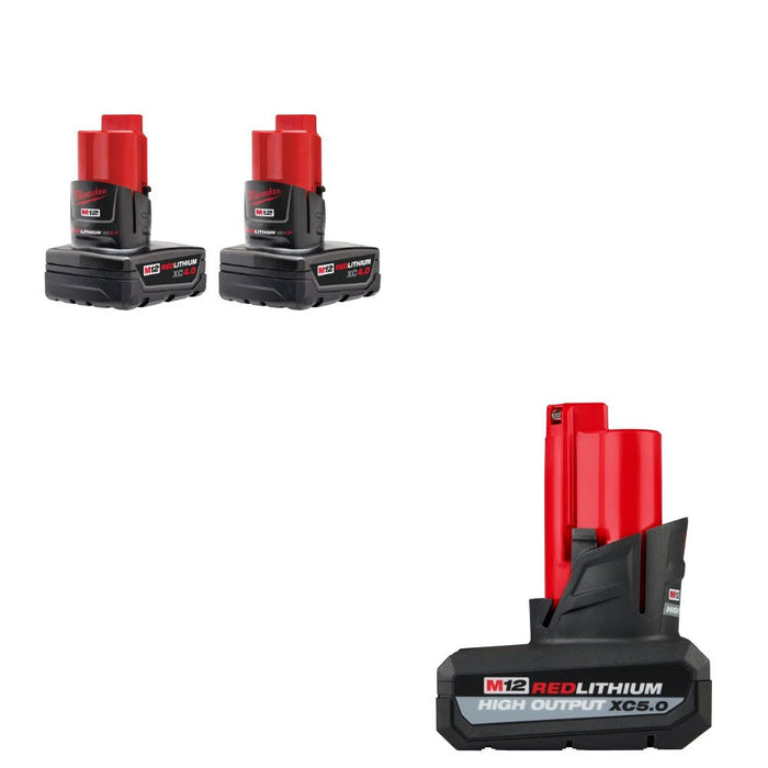 Milwaukee 48-11-2442 XC4.0 Battery 2-Pack Kit W/ FREE XC5.0 Battery