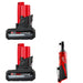 Milwaukee 48-11-2450 M12 XC5.0 Battery-2 Pack w/ FREE 2457-20 M12 3/8" Ratchet