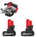 Milwaukee 48-11-2450 M12 Battery, 2 Pack W/ FREE 2521-20 5-3/8" Circular Saw
