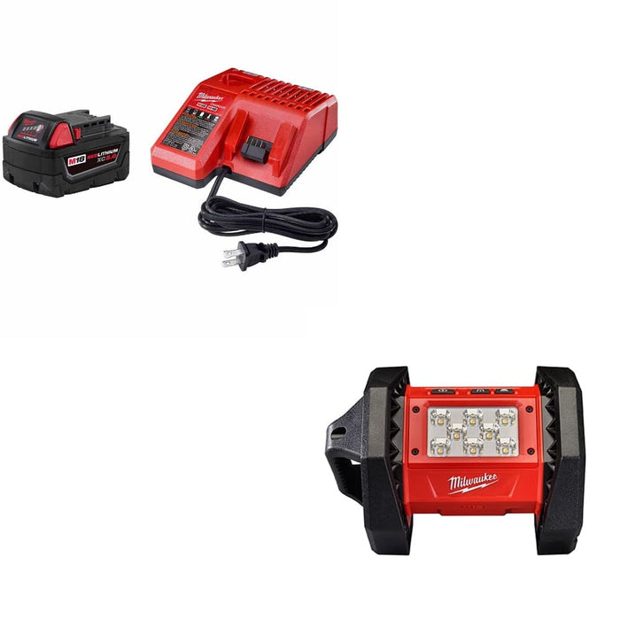 Milwaukee 48-59-1850 M18 XC5.0 Starter Kit w/ FREE 2361-20 M18 LED Flood Light