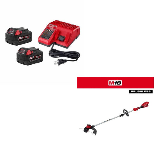 Milwaukee 48-59-1852B M18 5Ah 2pk Starter W/ FREE 2828-20E String Trimmer