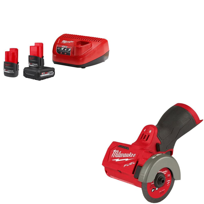 Milwaukee 48-59-2452S M12 Starter Kit w/ FREE 2522-20 M12 FUEL 3" Cut Off Tool
