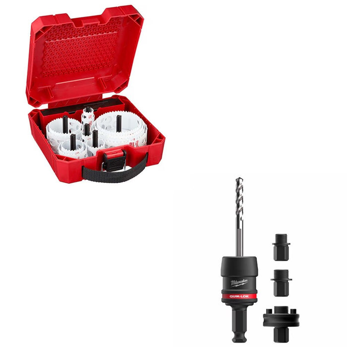 Milwaukee HOLE DOZER Plumbers Hole Saw Kit W/ FREE QUIK-LOK Arbor Set