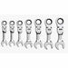 GearWrench 9570 7 Pc. 72-Tooth 12 Point Stubby Flex Head Ratcheting Combination SAE Wrench Set