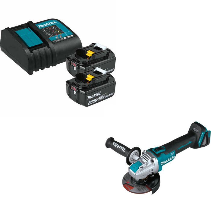 Makita BL1840BSC2 18V LXT Li-Ion Starter Pack W/ FREE XAG25Z 18V LXT Grinder