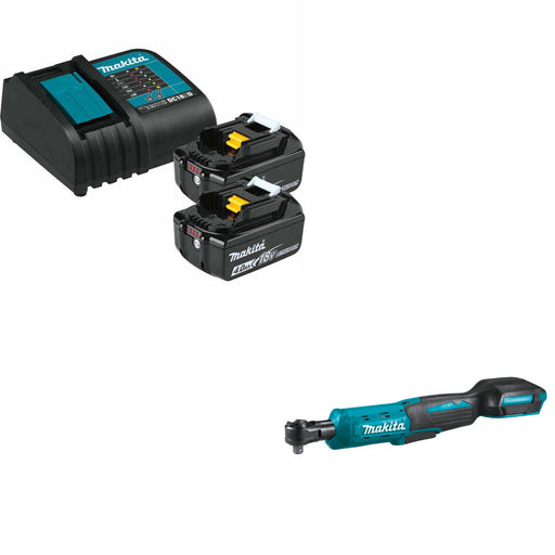 Makita BL1840BSC2 18V LXT Li-Ion Starter Pack W/ FREE XRW01Z 18V LXT Ratchet