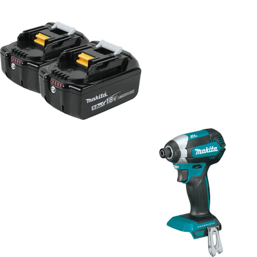 Makita BL1850B-2 18V 5.0Ah Battery, 2 Pack Kit W/ FREE XDT13Z Impact Driver