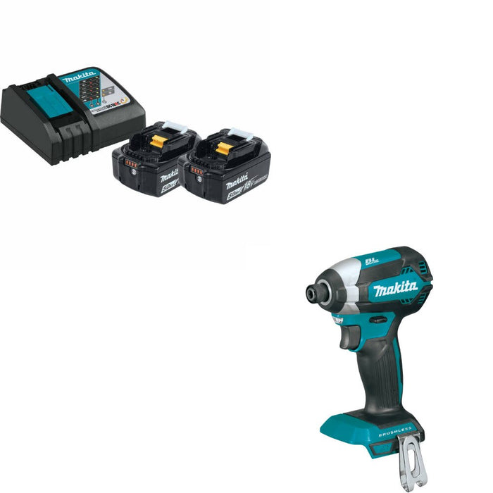 Makita BL1850BDC2X1 Battery & Charger Kit W/ FREE XDT13Z Impact Driver