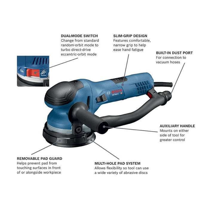 Bosch GET65-5N 5" Dual-Mode Random Orbit Sander - 3