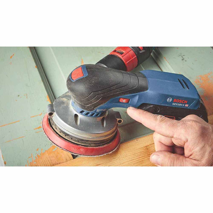 Bosch GEX18V-5B15 18V Brushless 5 In. Random Orbit Sander Kit with (1) CORE18V 4.0 Ah Compact Battery - 10