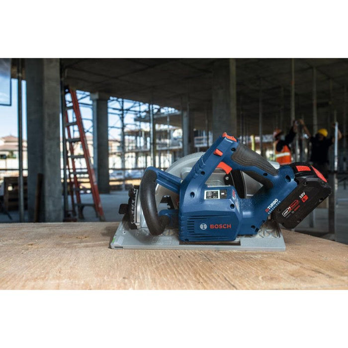 Bosch GKS18V-25GCB14 PROFACTOR 18V Connected-Ready 7-1/4 In. Circular Saw Kit with Track Compatibility and (1) CORE18V 8 Ah High Power Battery - 17