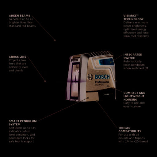 Bosch GLL40-20G Green-Beam Self-Leveling Cross-Line Laser - 2