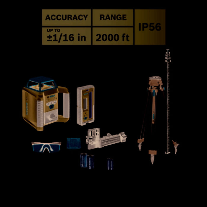 Bosch GRL2000-40HK REVOLVE2000 Self-Leveling Horizontal Rotary Laser Kit - 11